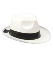 White Gangster Hat Accessory